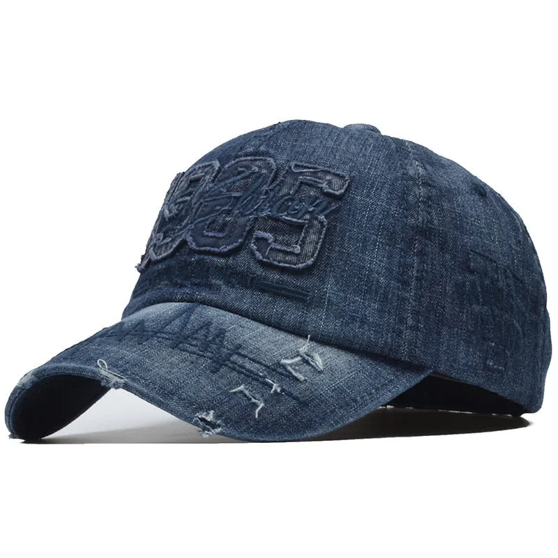 100% Cotton Brand Men Women Baseball Cap High Quality Washed Fitted Cap Denim 1985 Snapback Hats Outdoor Dad Hat