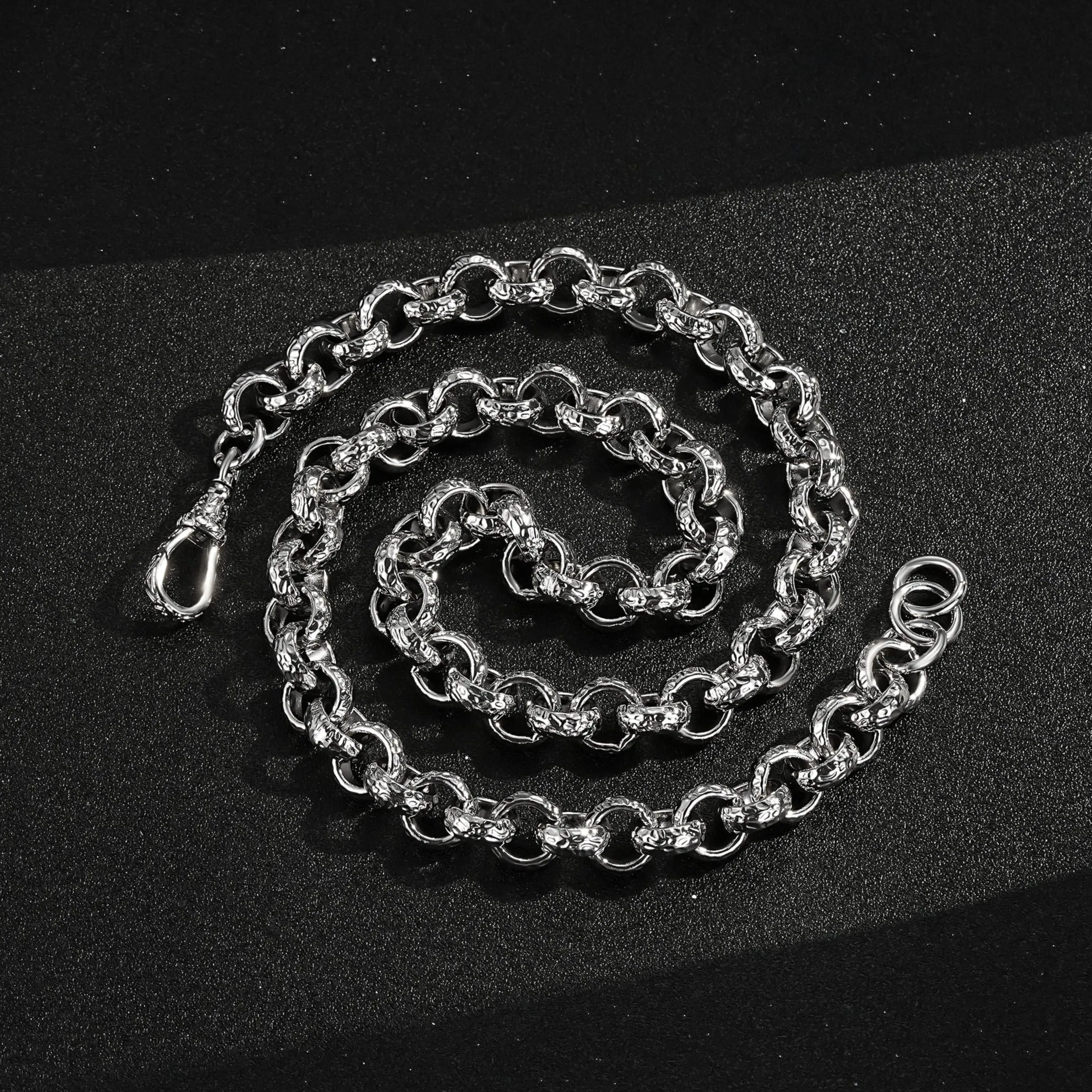 12mm Silver Filled Diamond Cut Pattern Belcher Chain Albert Clasp 30 Inch