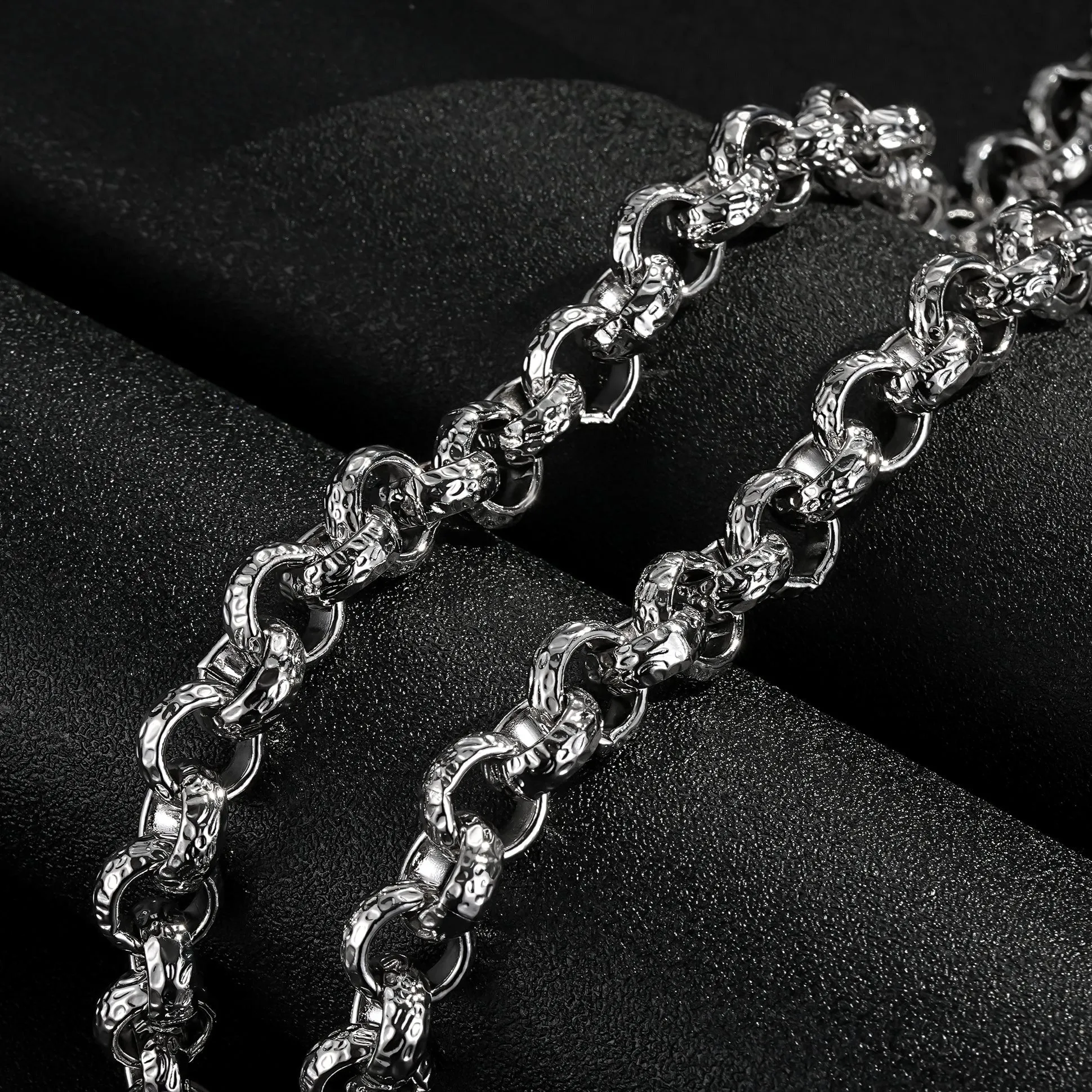 12mm Silver Filled Diamond Cut Pattern Belcher Chain Albert Clasp 30 Inch