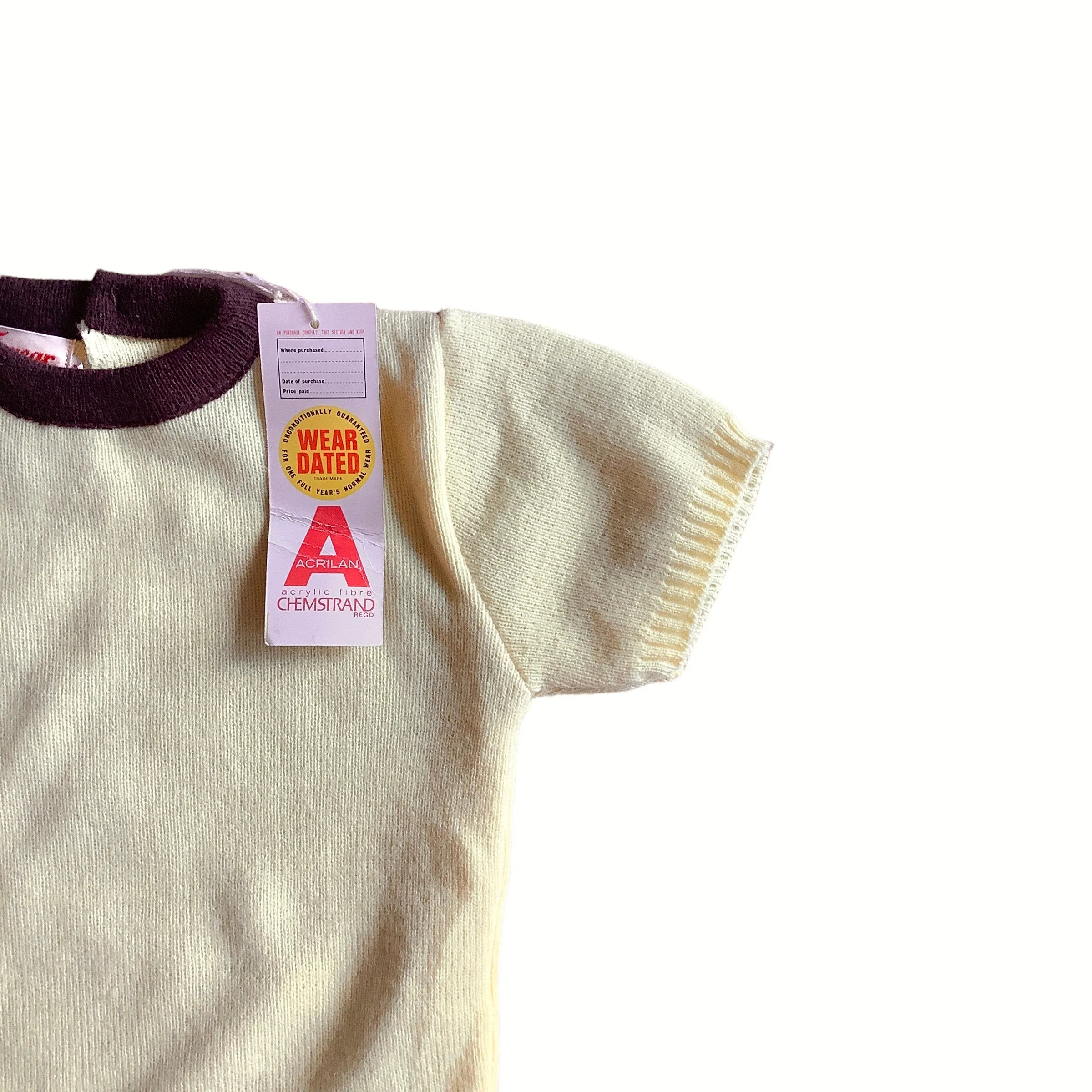 1970's  Yellow / Brown Knitted Dress 4-5Y