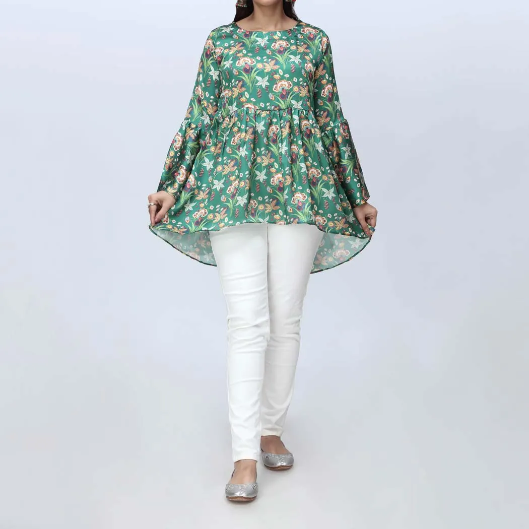 1PC- Printed Shamouse Silk Top PS4116