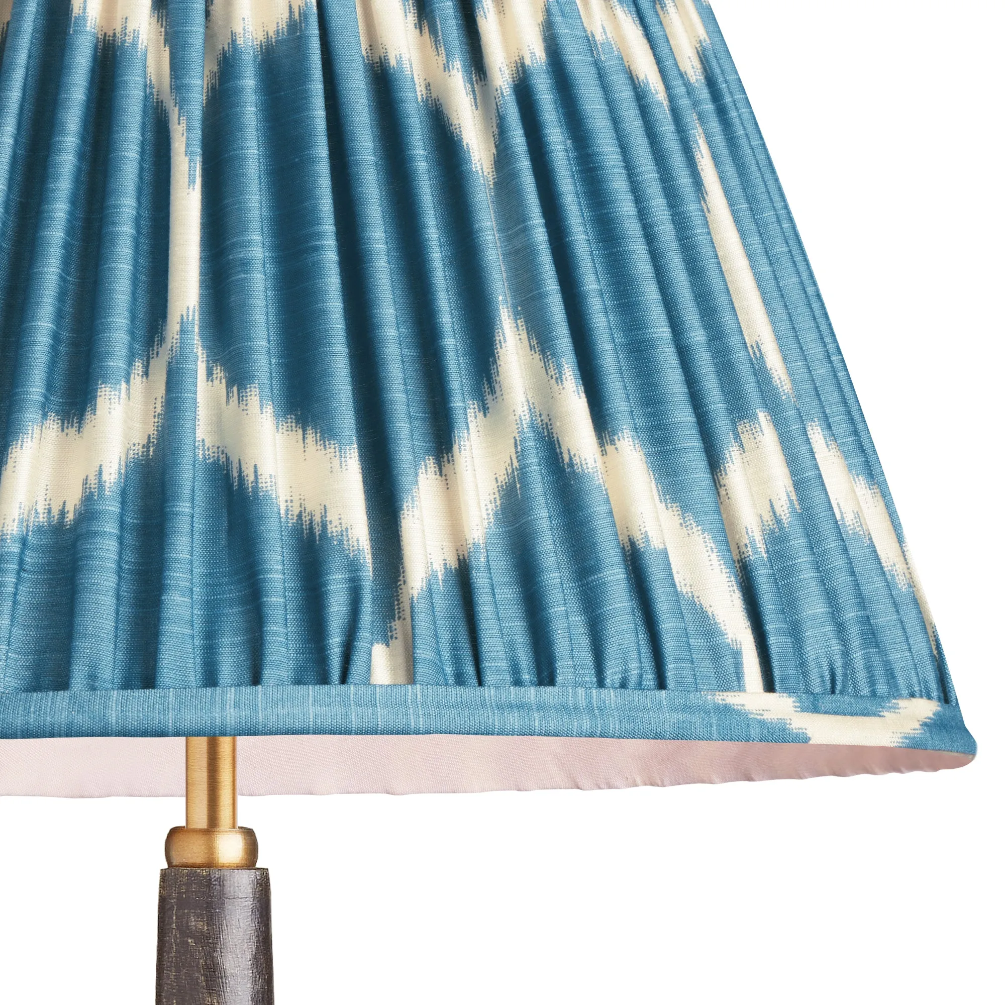 25cm empire shade in turkish blue Yoda printed silk ikat