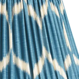 25cm empire shade in turkish blue Yoda printed silk ikat