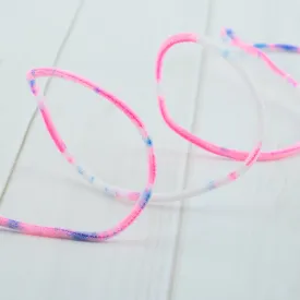 3mm Knitted Tie Dye Elastic - Pink / Blue