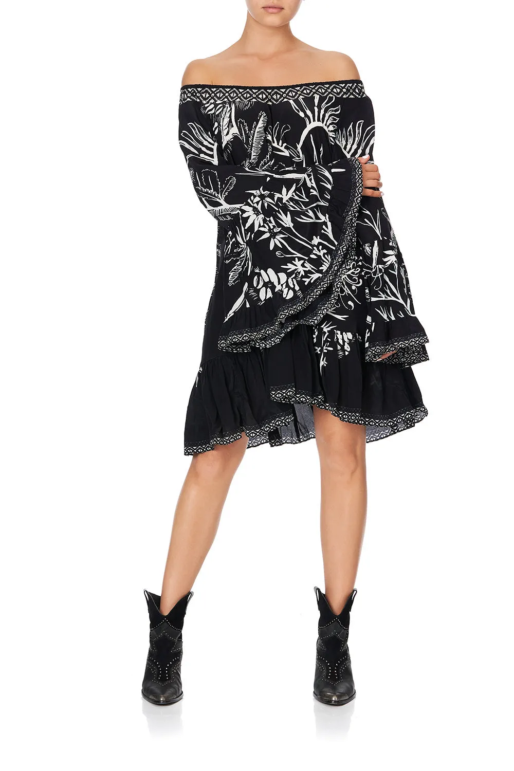 A-LINE FRILL DRESS BOTANICAL BANDITS