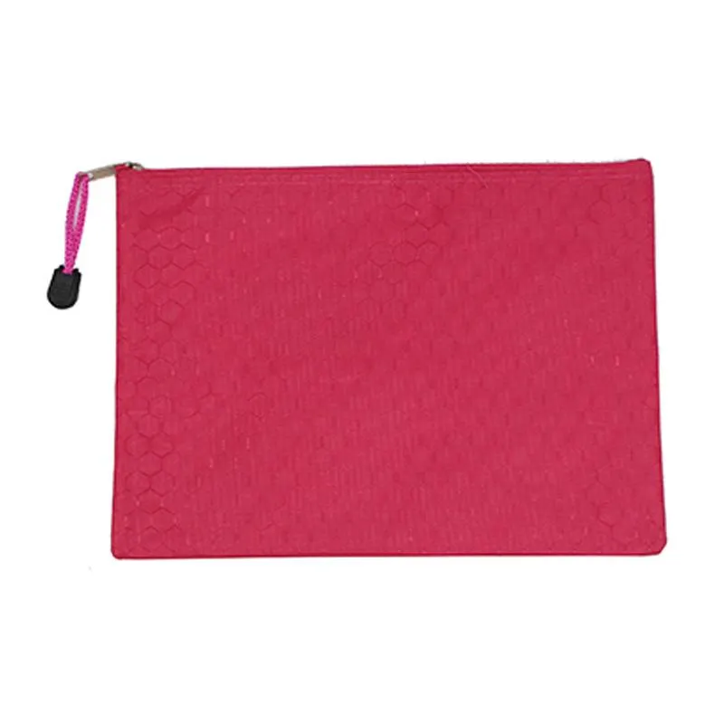 A5 Zippered Pouch with Hexagonal Design