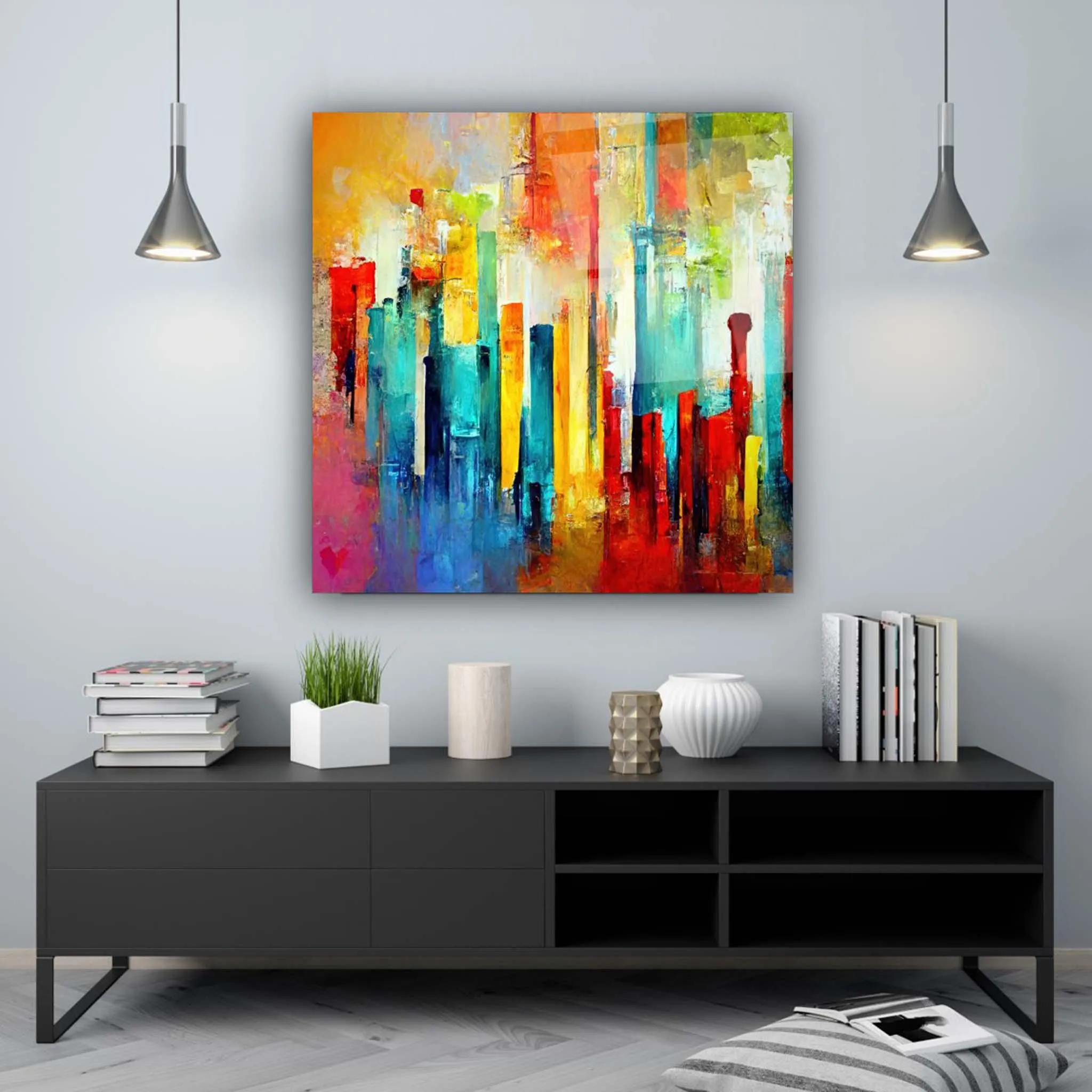 Abstract Colored Glass Wall Art 2