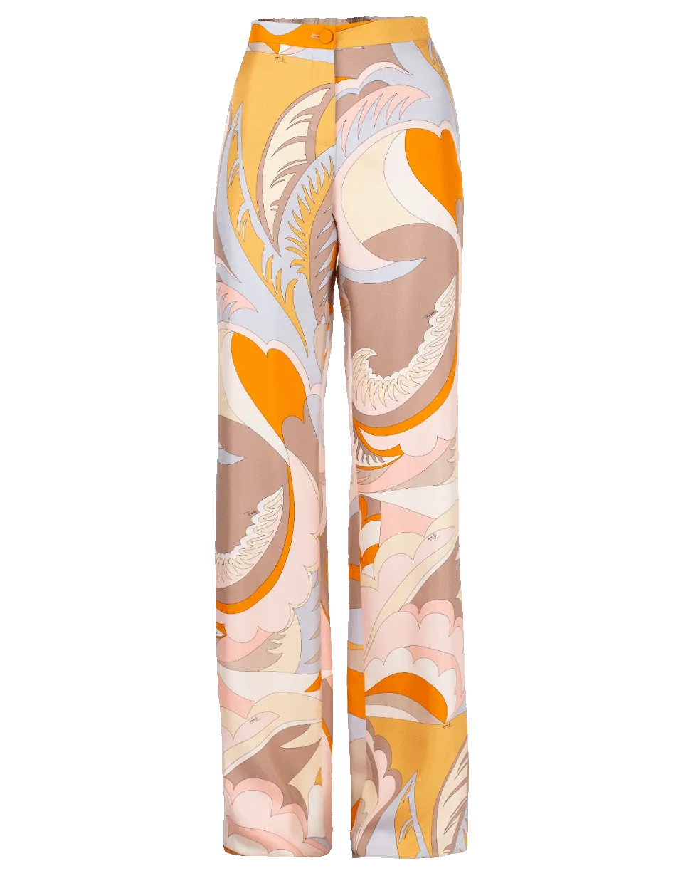 Acapulco Print Silk Pant