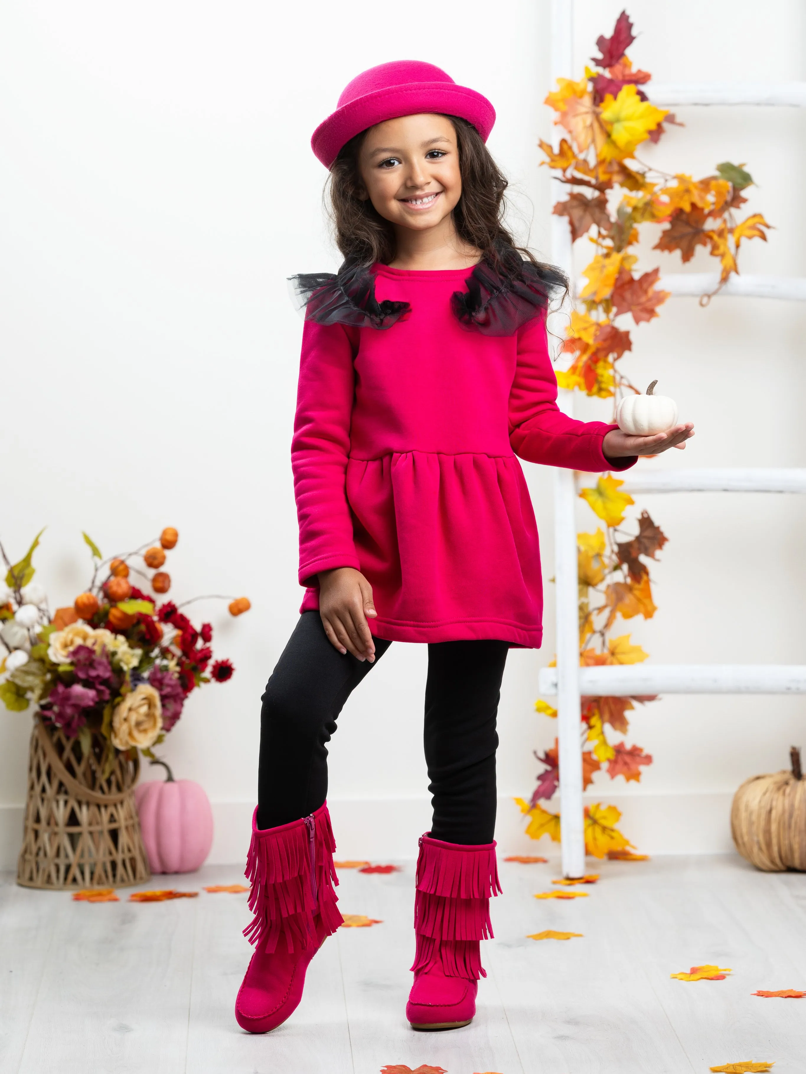 Adorable Pink Tulle Shoulder Dress by Kids Couture