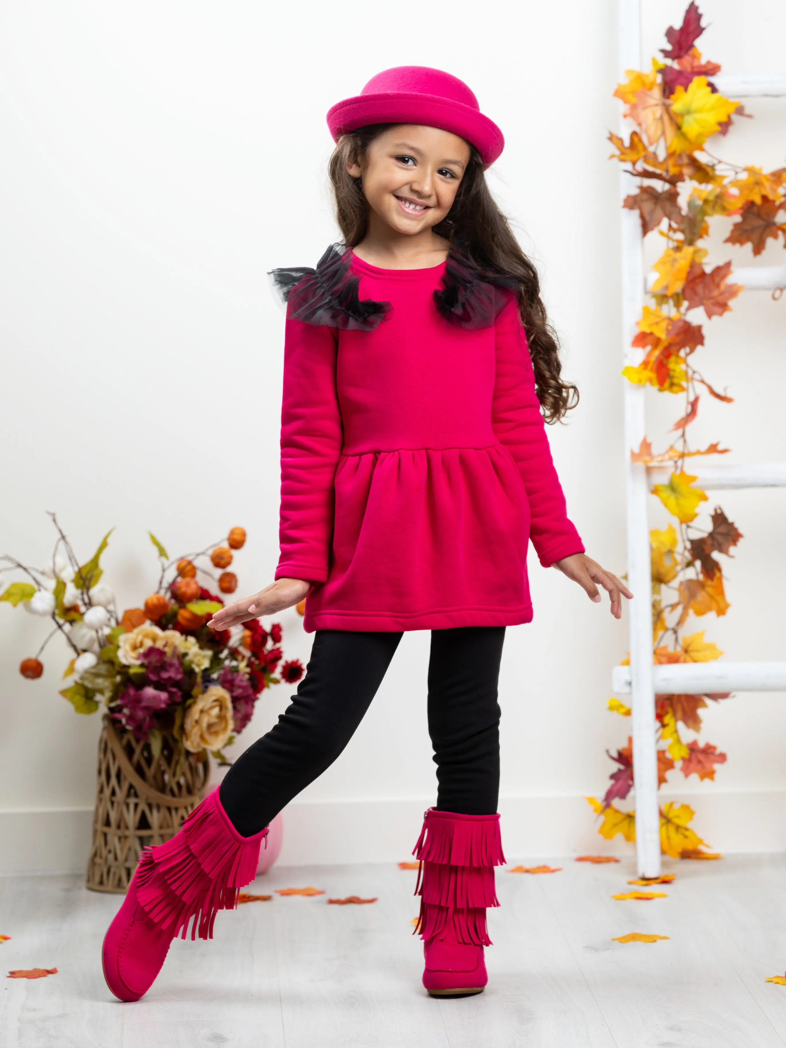 Adorable Pink Tulle Shoulder Dress by Kids Couture