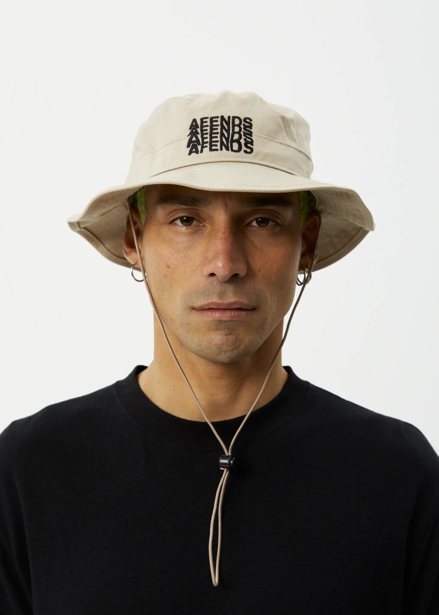 AFENDS Mens Limits - Bucket Hat - Dark Ecru