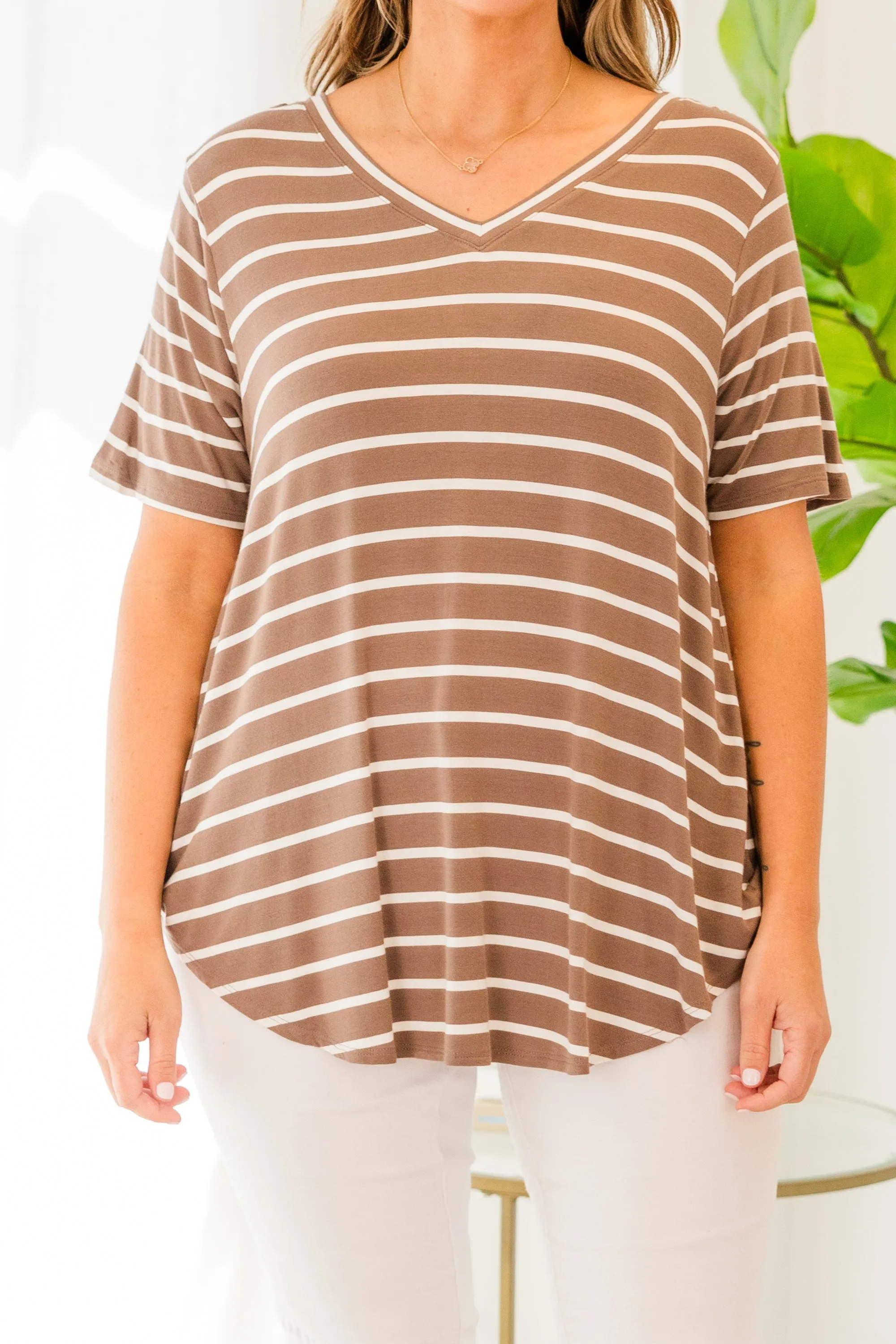 All About Good Times Top, Mocha-Ivory