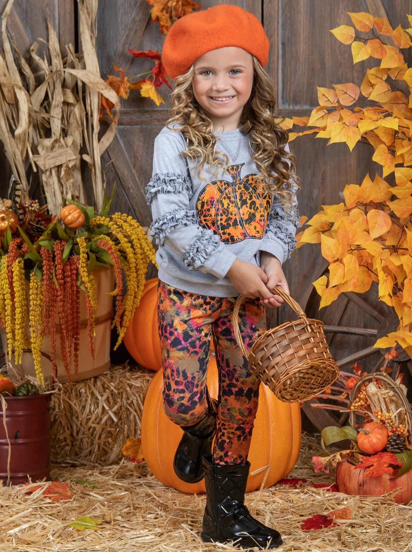 Always Autumn Frill Pullover and Legging Set