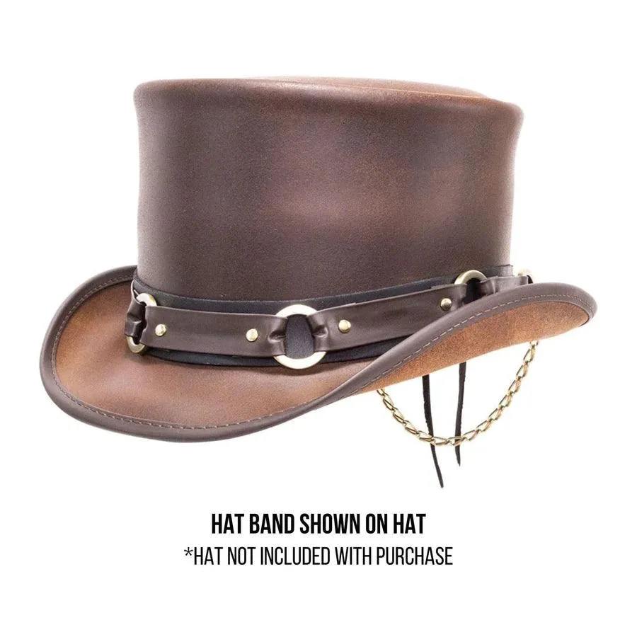 American Hat Makers SR2 Black Leather Hat Band AHMSR2B