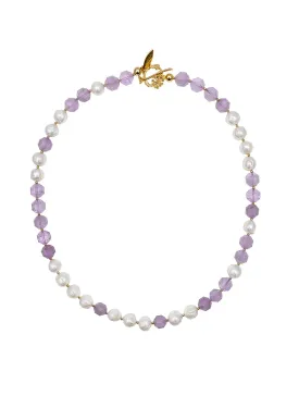 Amethyst with Freshwater Pearls Necklace EN032