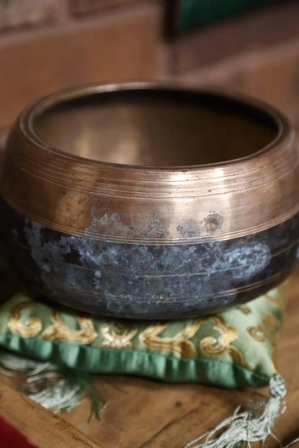 Antique Mani Singing Bowl with Authentic Patina