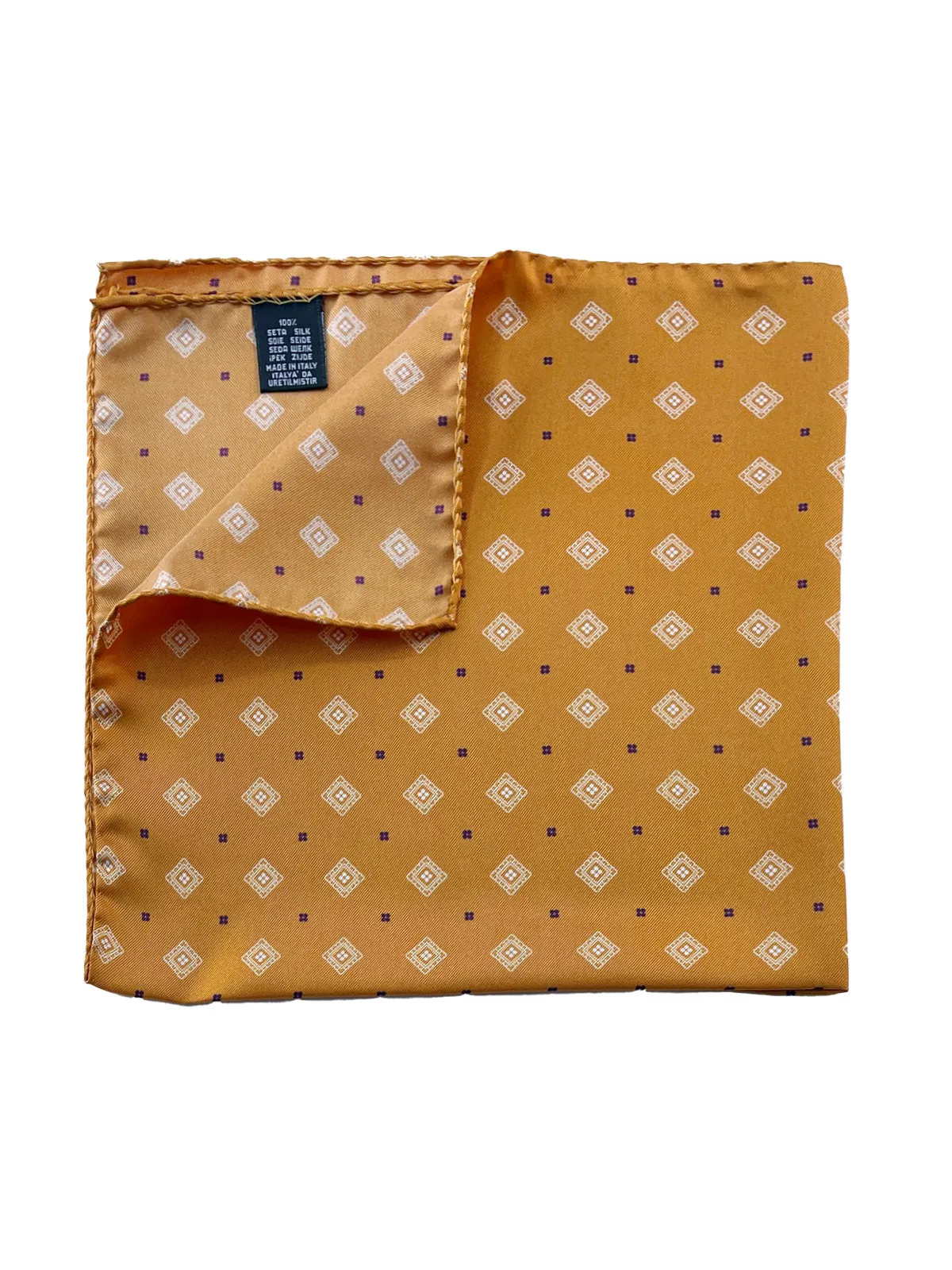 Apricot Medallion Printed Silk Pochette