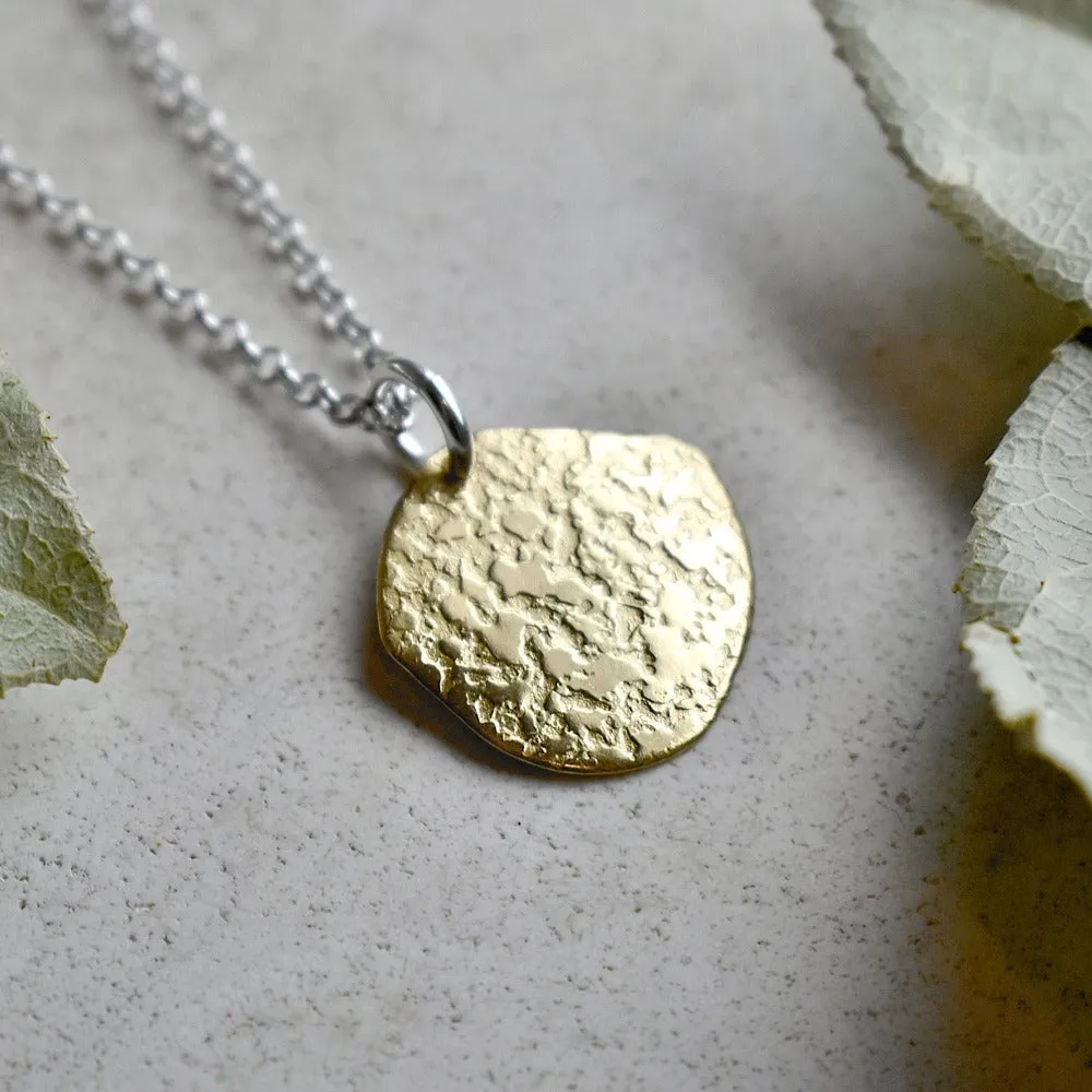 'Ashes' Small Patterned Pendant Necklace