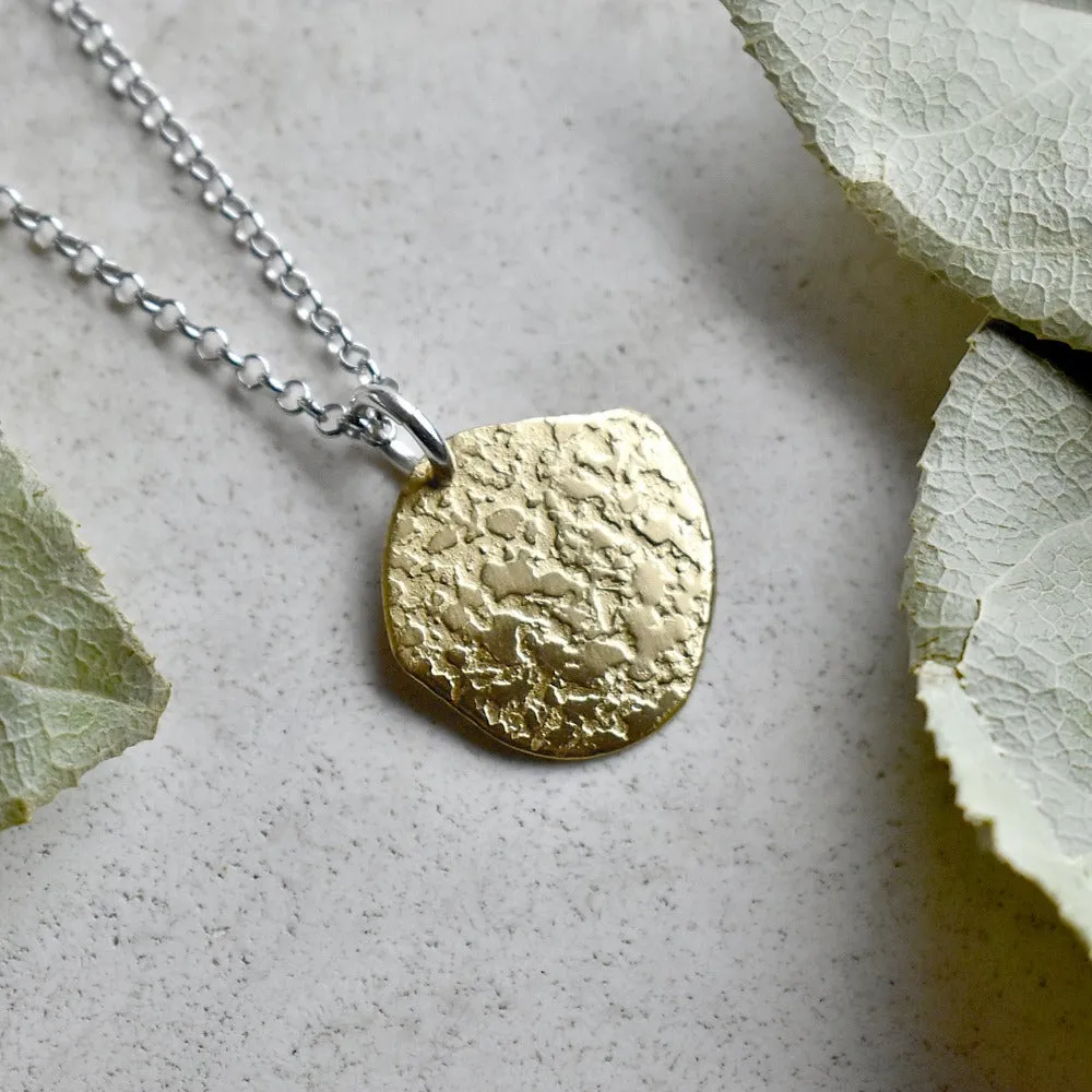 'Ashes' Small Patterned Pendant Necklace