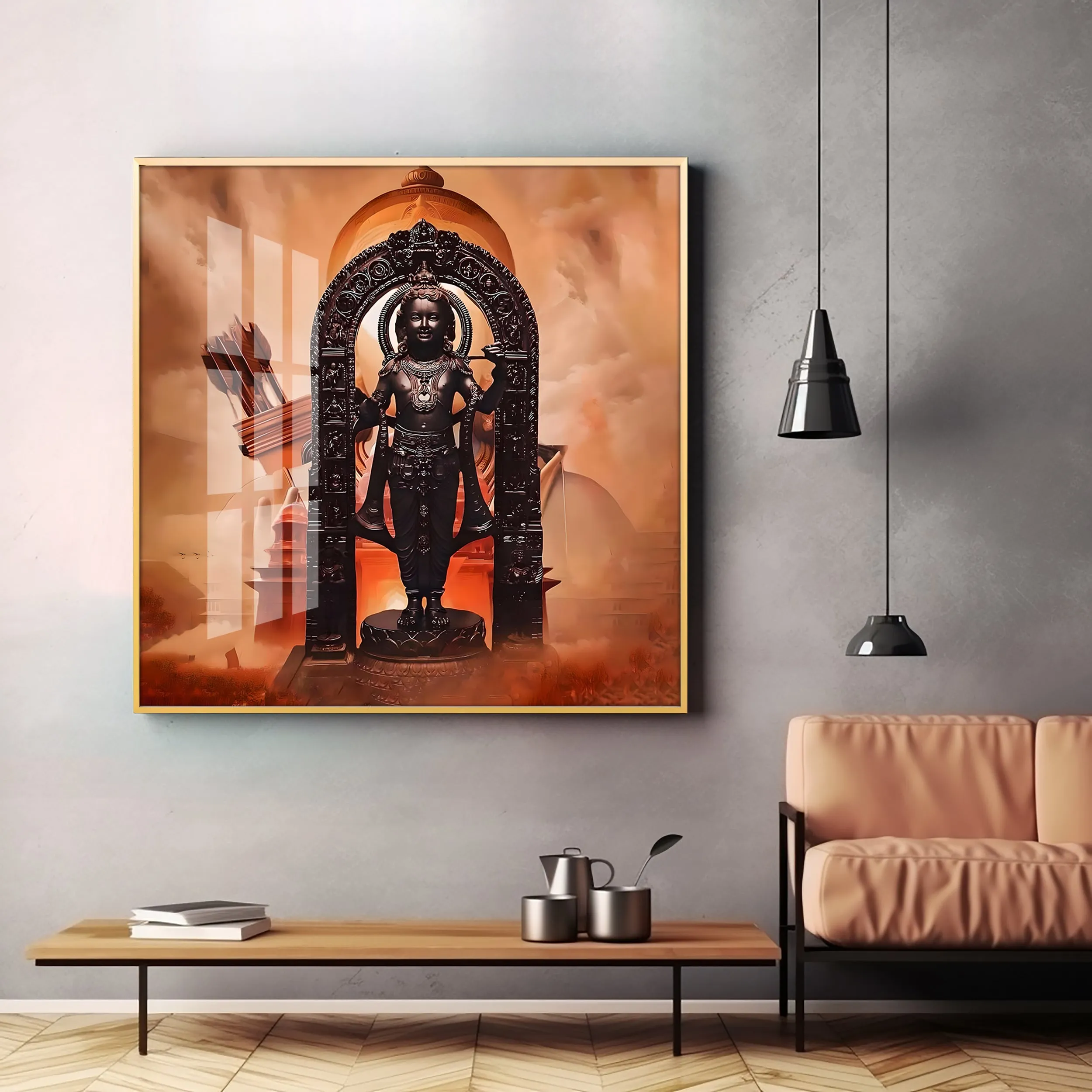 Ayodhya Ram Premium Acrylic Square Wall Art