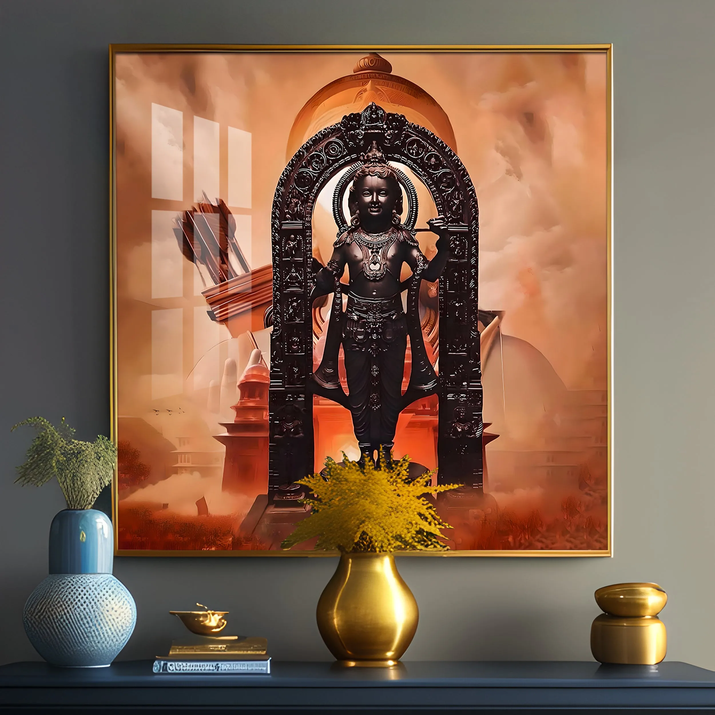 Ayodhya Ram Premium Acrylic Square Wall Art