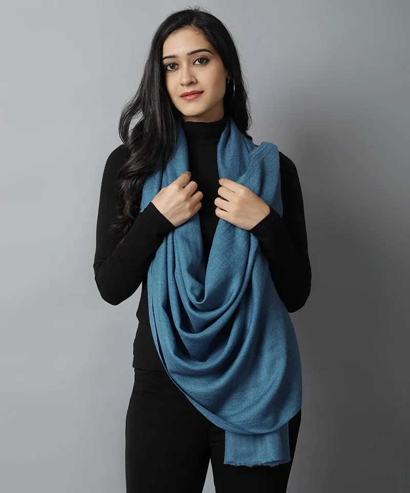 Azure Blue Cashmere-Pashmina Stole