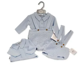 Baby Boys 2 pcs Short Dungaree Set - (NB-6 Months) (PK6) Bis-2020-2526