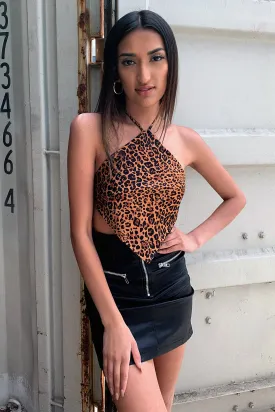 Bandit Crop - Brown Leopard