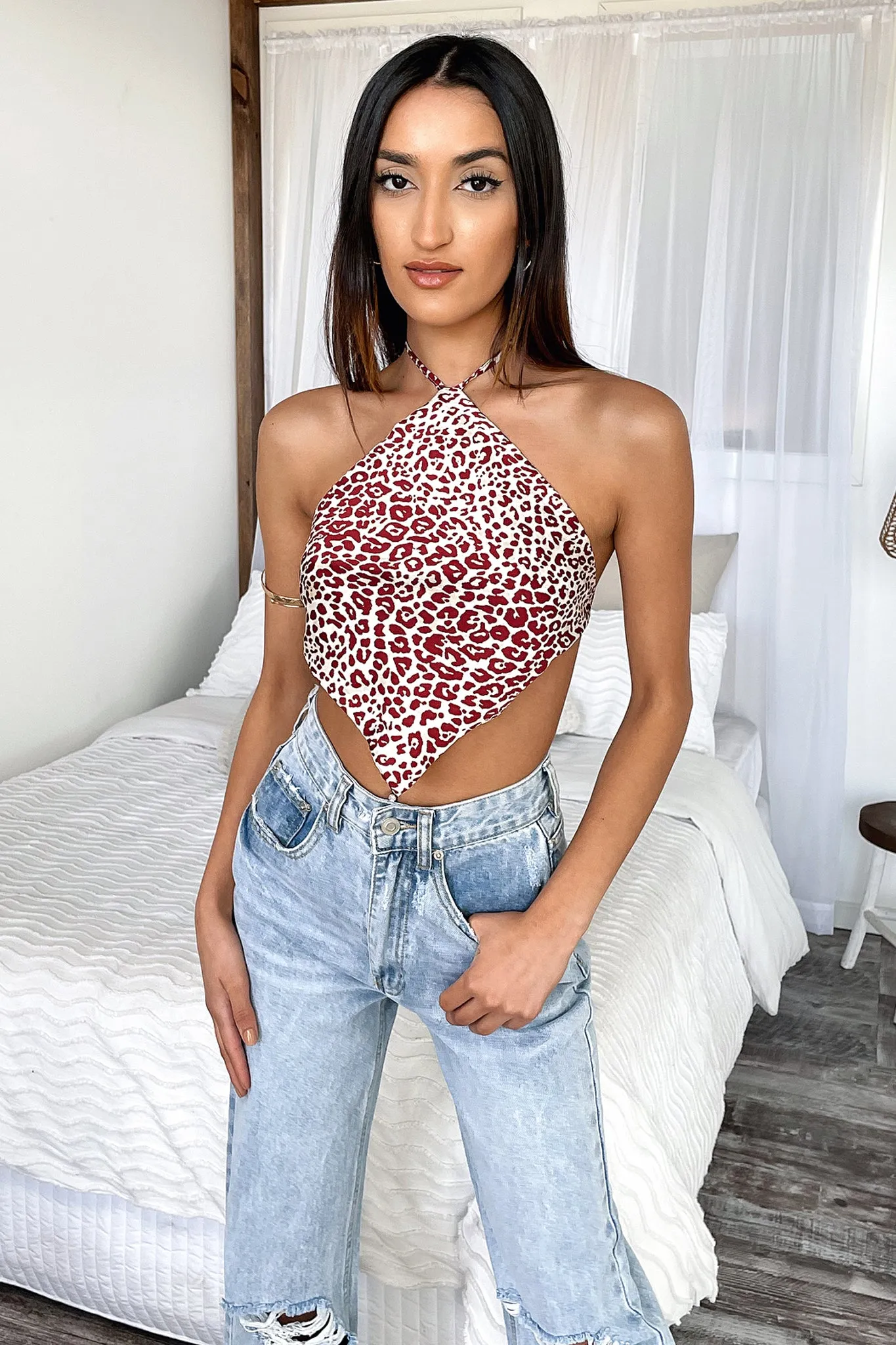 Bandit Crop - Red Leopard