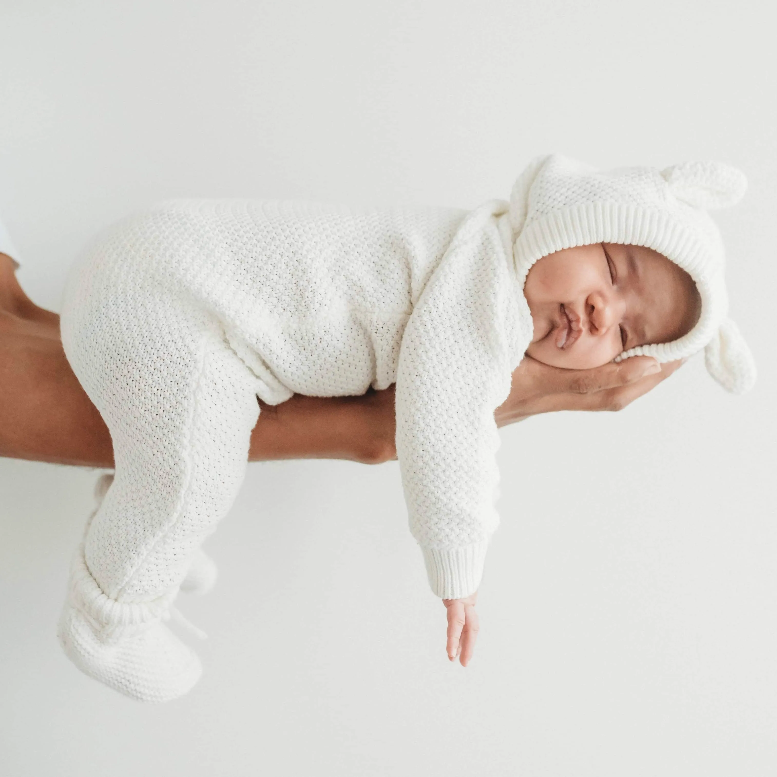 Bear Knitted Romper - Marshmallow