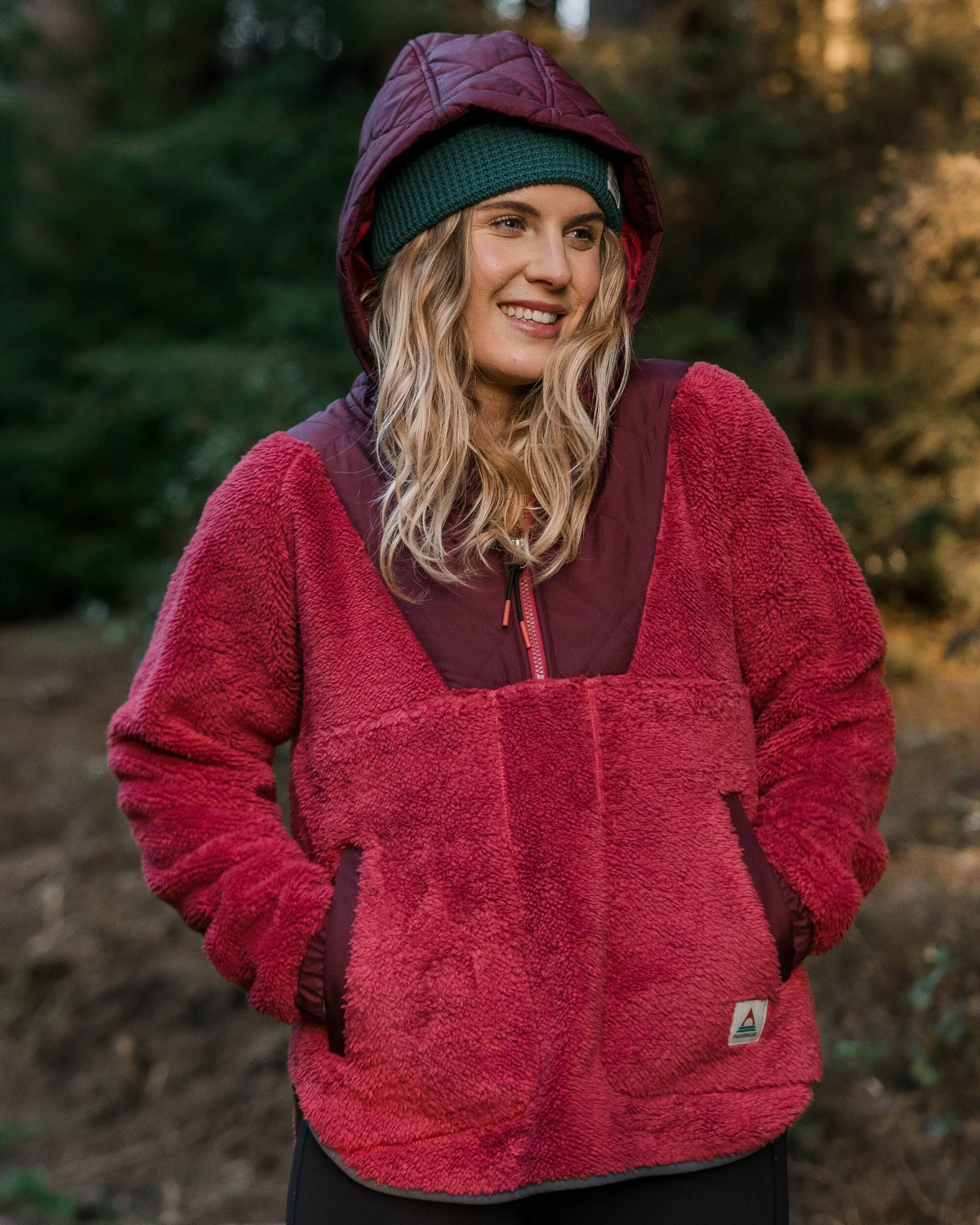 Beaumont Recycled Sherpa Hooded Fleece - Earth Red