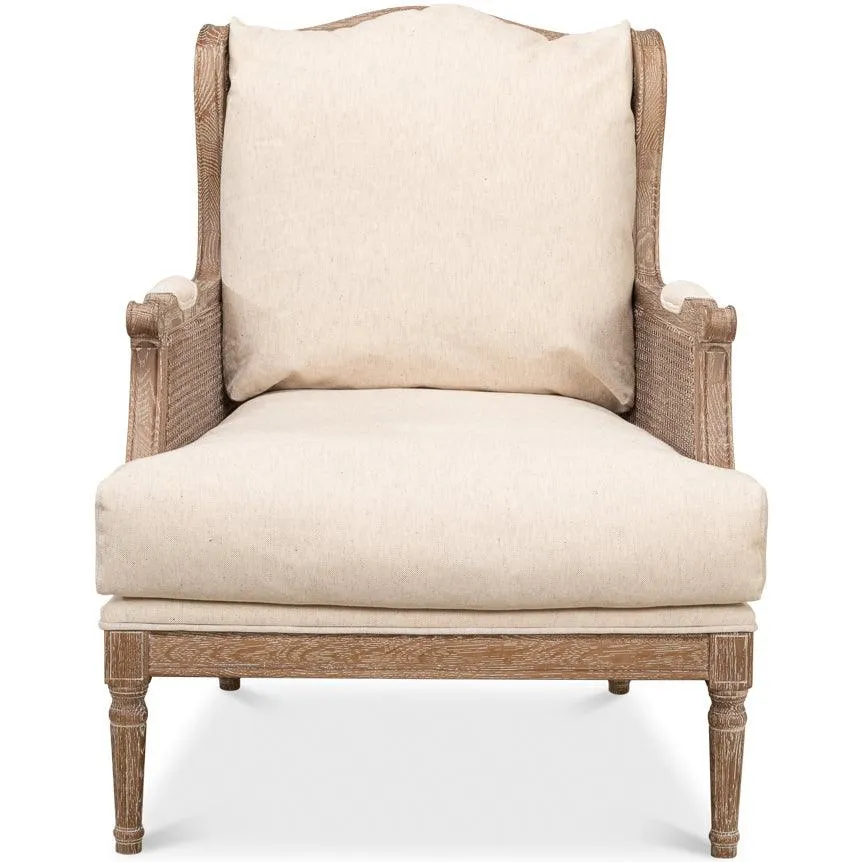 Beige Natural Coastal Fabric Chair