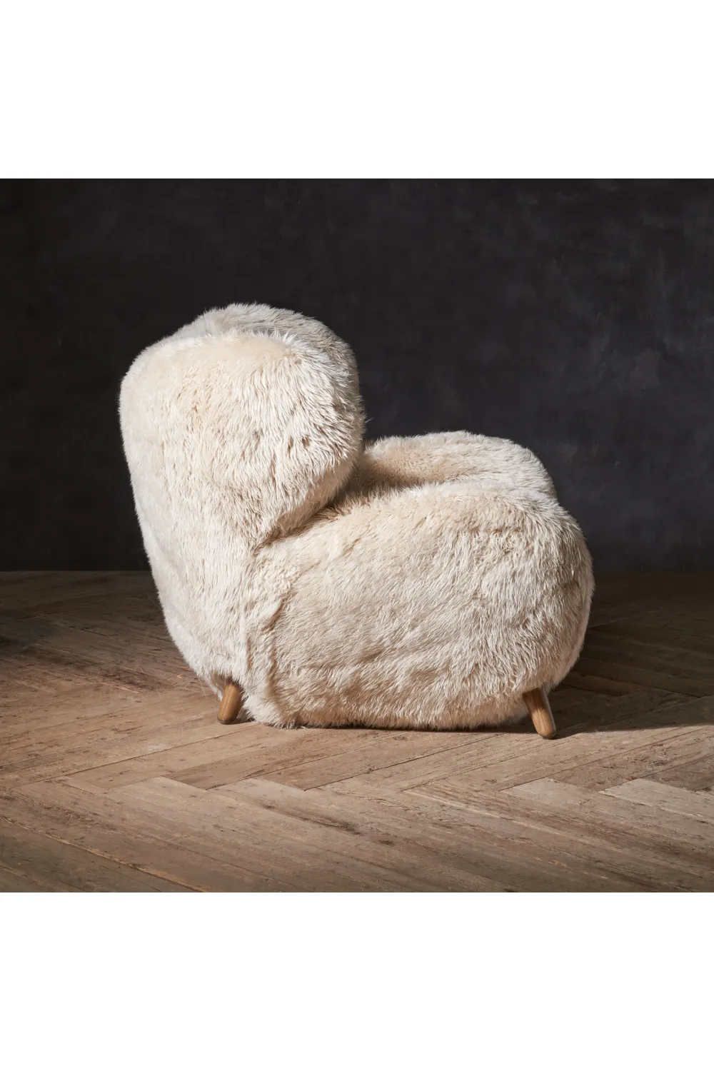 Beige Sheepskin Lounge Armchair | Andrew Martin Manx