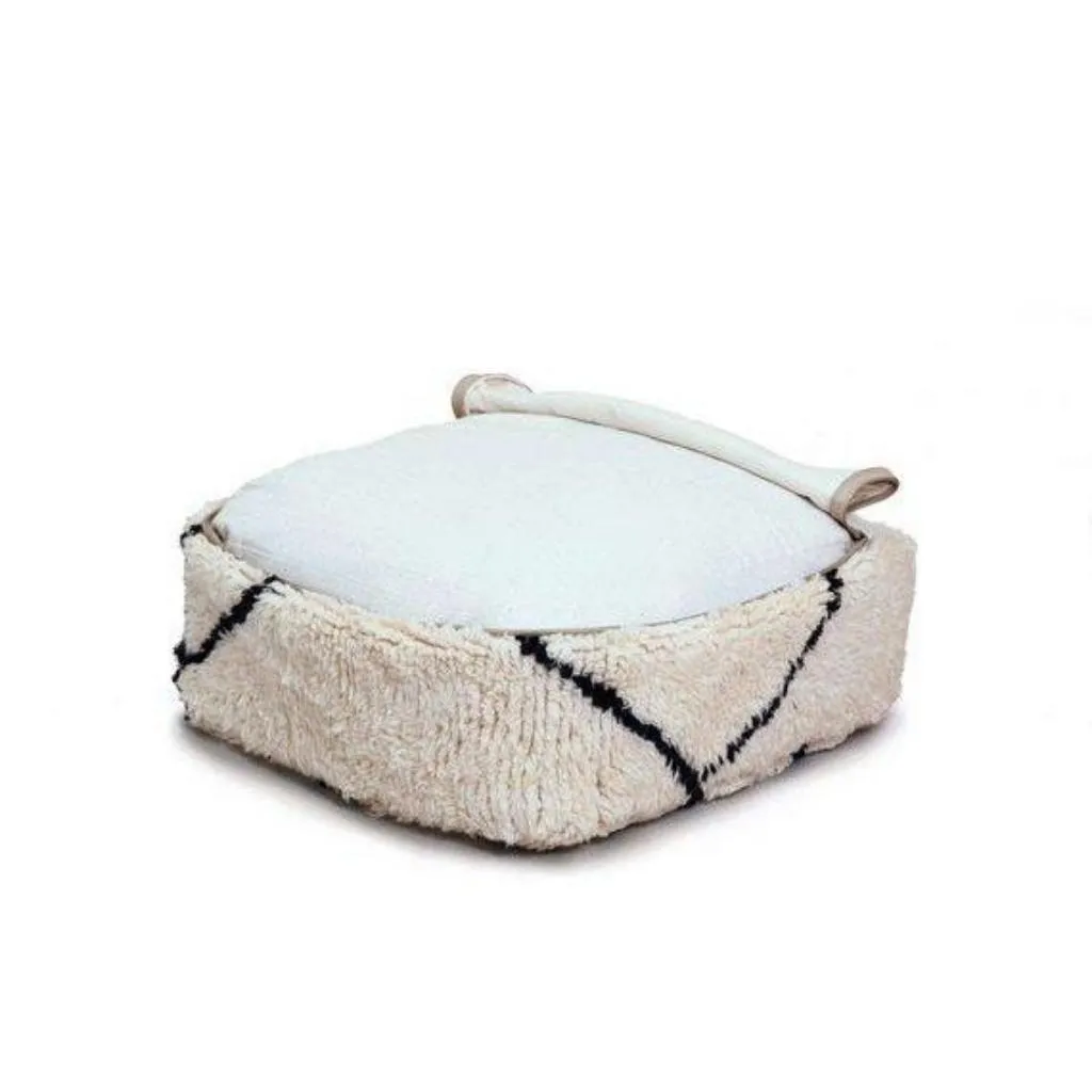 Beni Ourain Black and White Ottoman