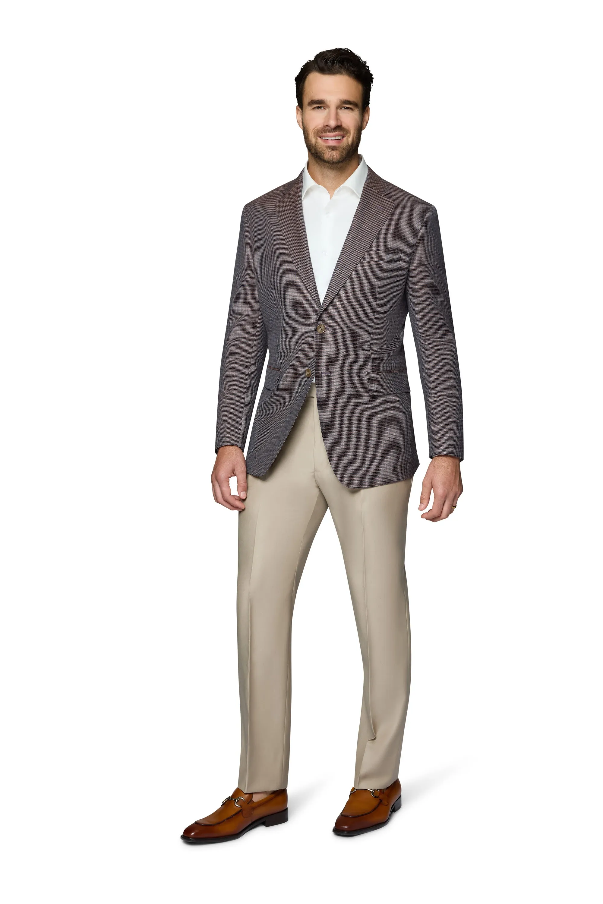 Berragamo Wool Sport Coat Modern Fit - Brown Check