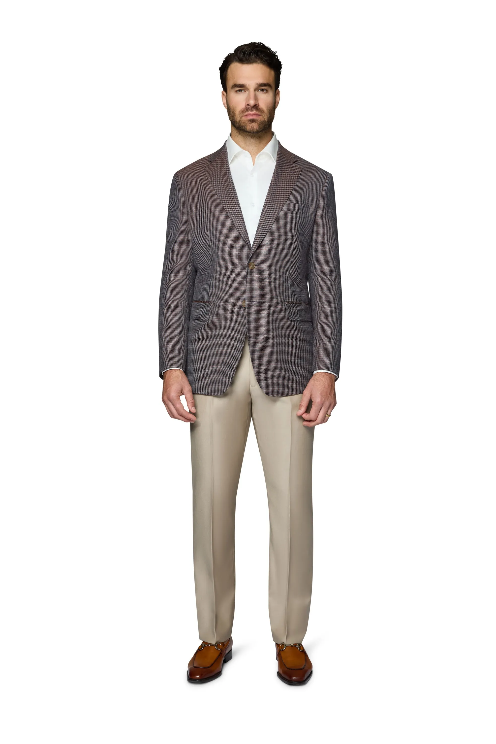 Berragamo Wool Sport Coat Modern Fit - Brown Check