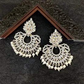 Bhavi Jewels Gold Plated Kundan Stone Dangler Earrings