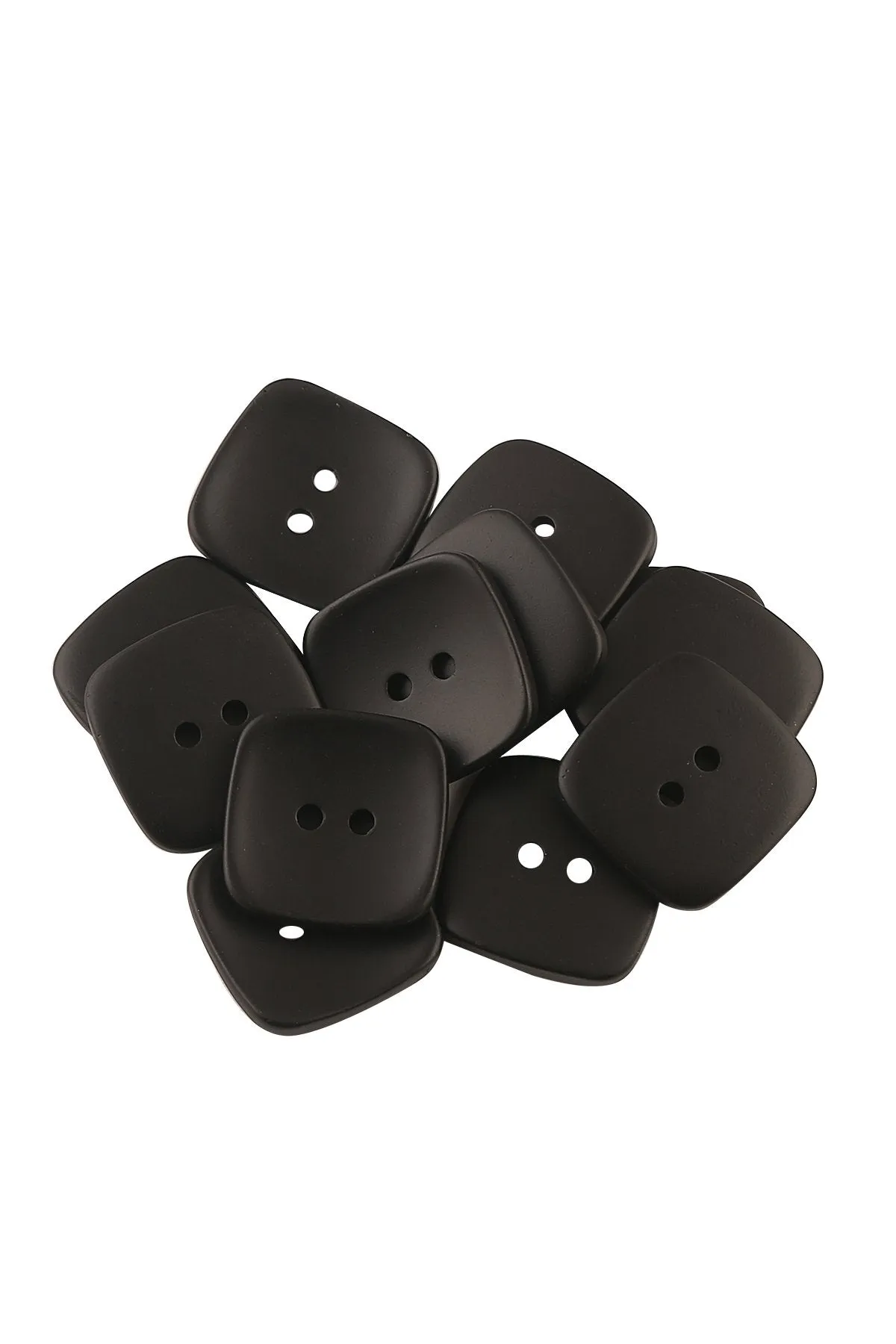 Big Square Shape Matte Black 2-Hole ABS Button