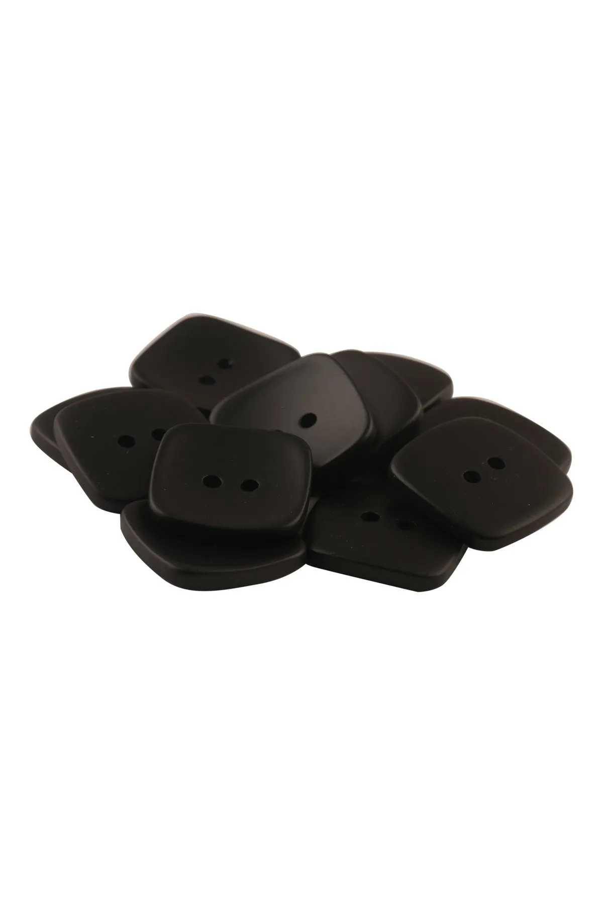 Big Square Shape Matte Black 2-Hole ABS Button