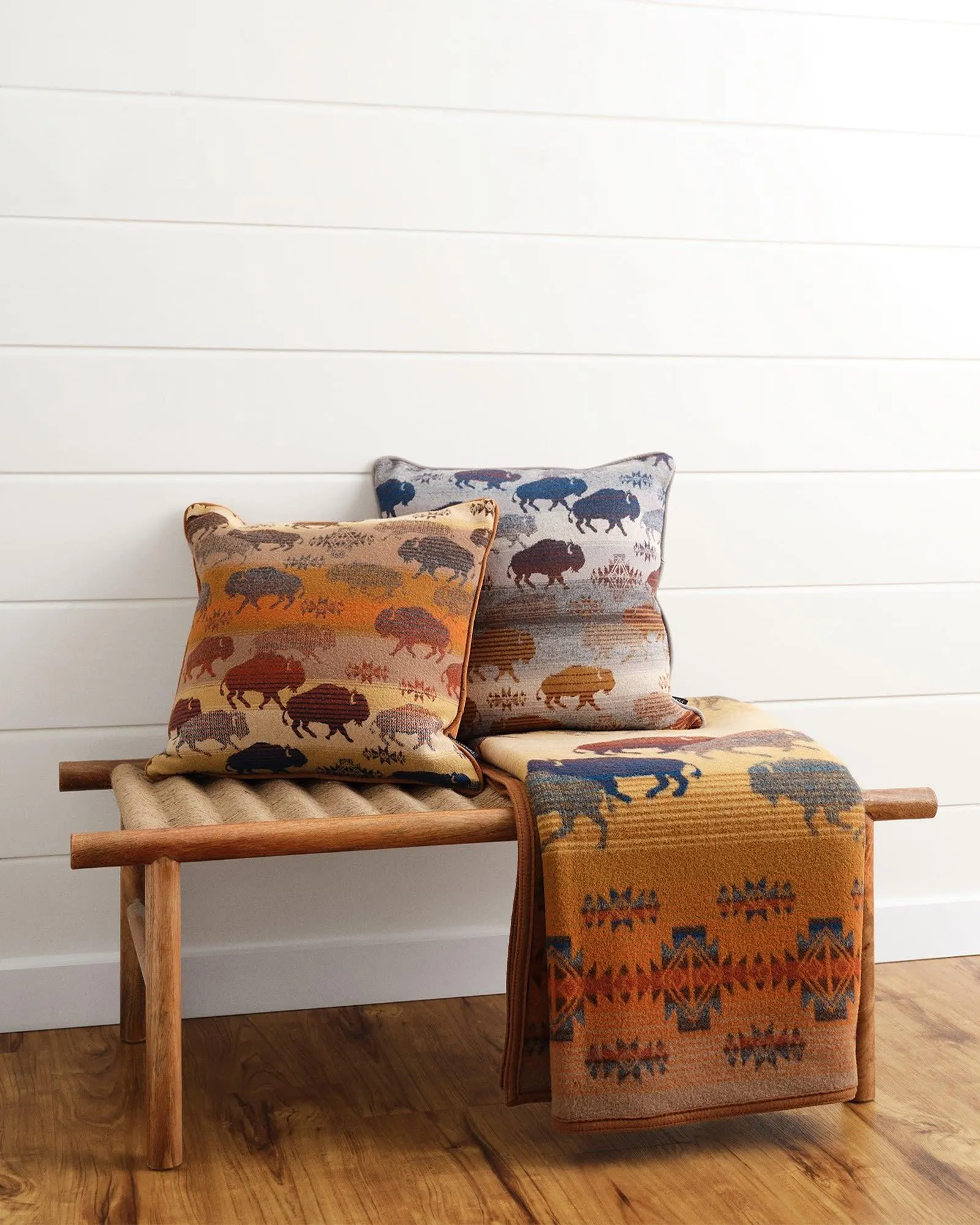 Bison Rush Hour Pendleton Throws Collection