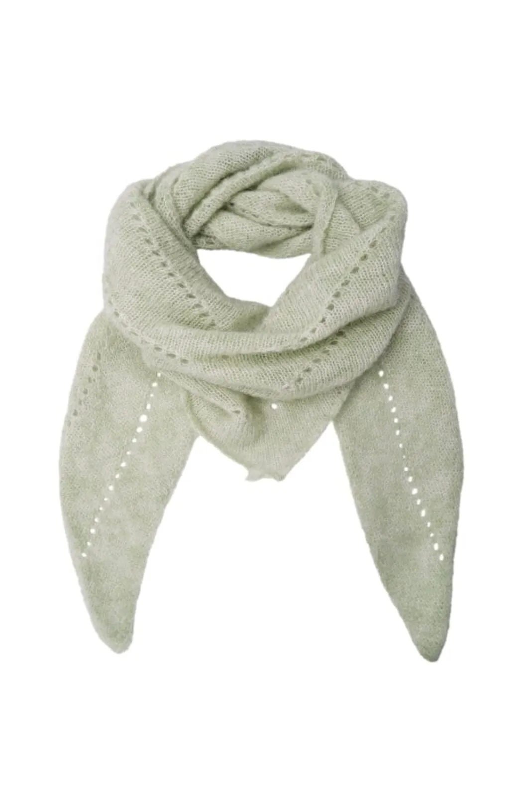 Black Colour - Bcdell Knitted Mini Scarf - Sage Green