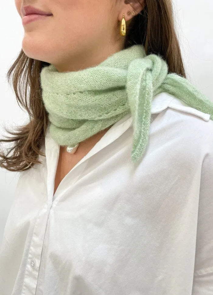 Black Colour - Bcdell Knitted Mini Scarf - Sage Green