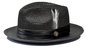 Black Fedora Braided Straw Hat