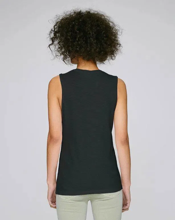 BLACK ORGANIC SCOOP NECK TANK TOP