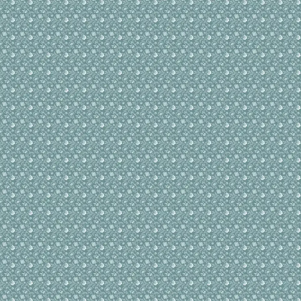 Blossom Design Wallpaper Roll in Teal Color