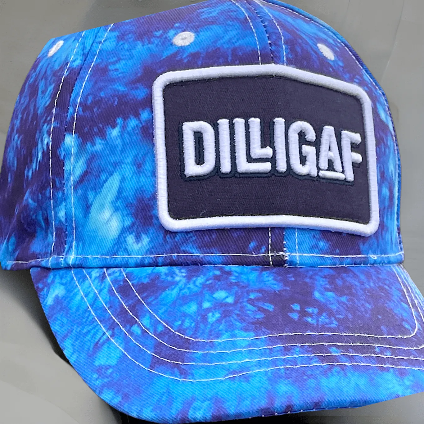 Blue Tye Die Baseball Dilligaf Cap