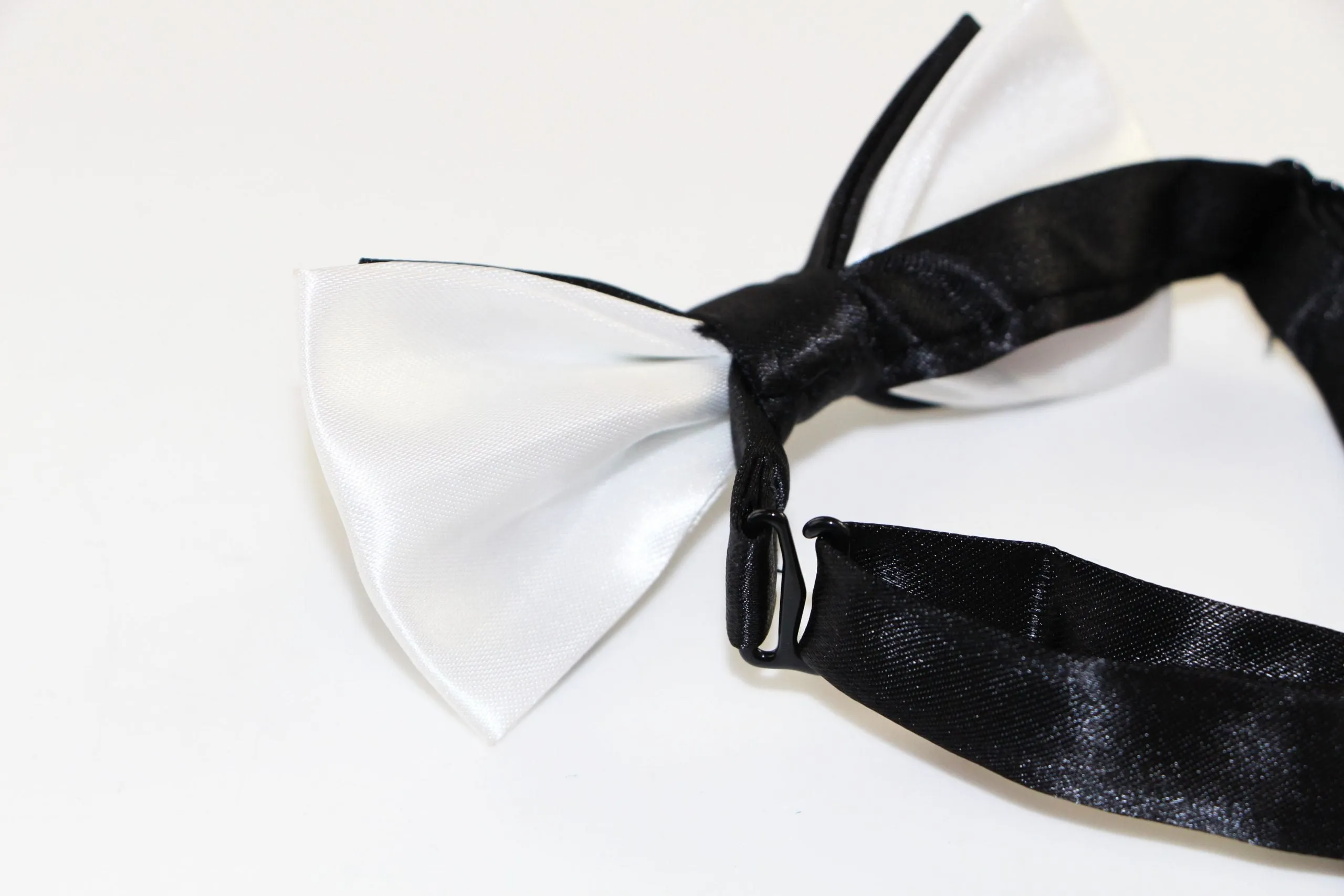 Boys Black On White Two Tone Layer Bow Tie