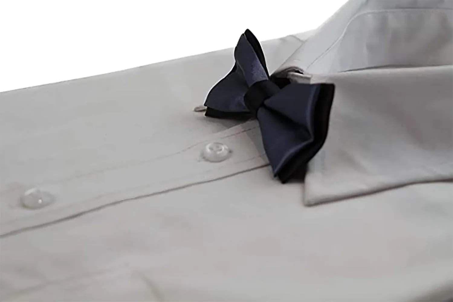 Boys Gunmetal Two Tone Layer Bow Tie