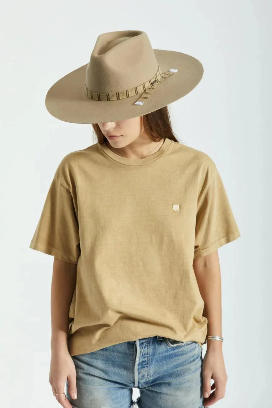 Brixton leigh felt fedora - sand