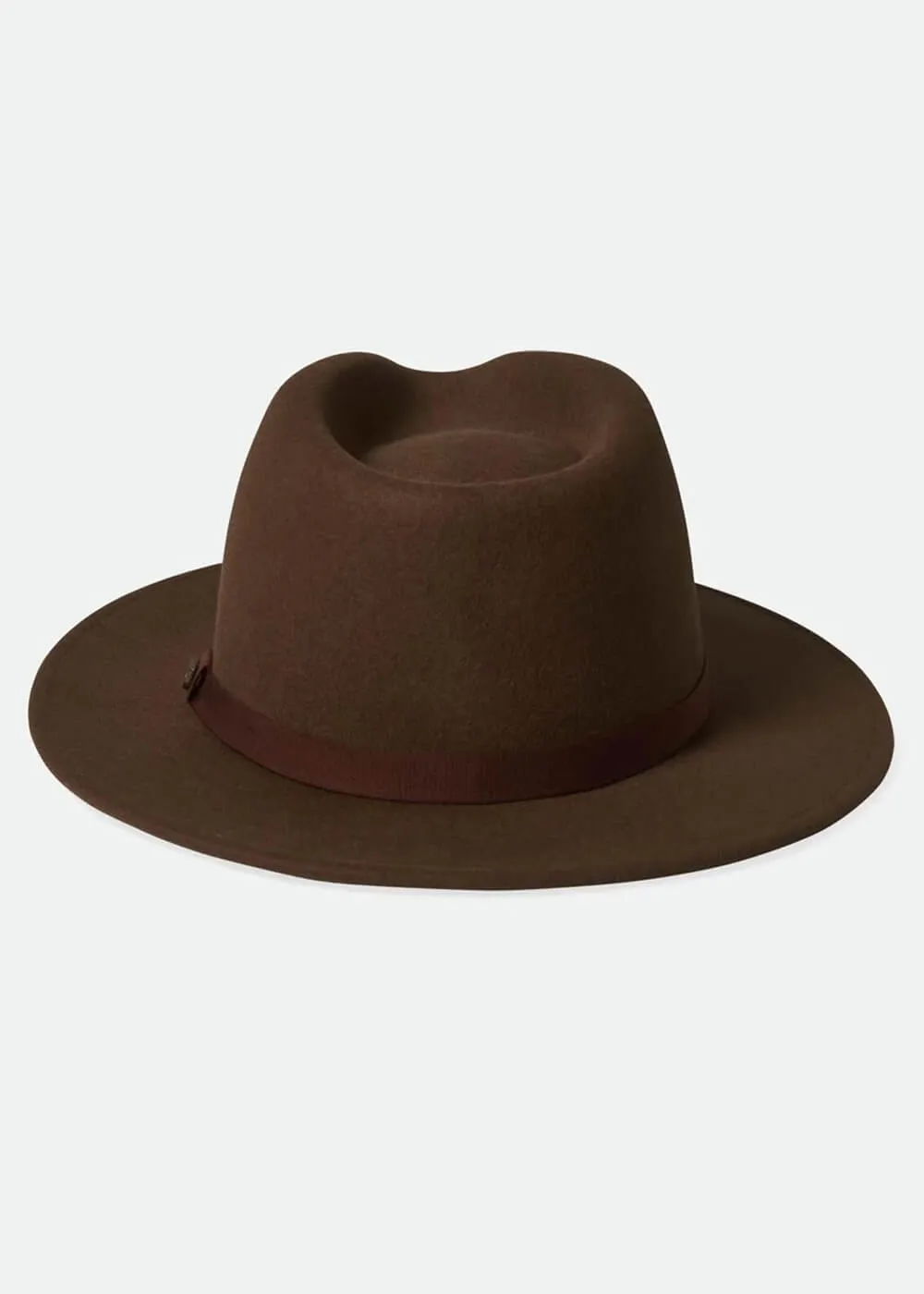 Brixton Messer Packable Fedora Hoed Donker Bruin